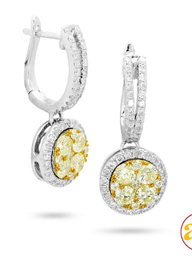 14KW 2.00CTW FANCY YELLOW DIAMOND EARRINGS