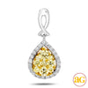 14KW 0.65CTW FANCY YELLOW DIAMOND CLUSTER PENDANT