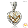 14KW 0.65CTW FANCY YELLOW DIAMOND HEART SHAPED CLU