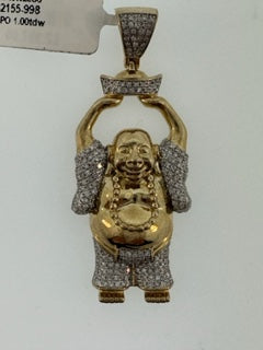 1.00 tw Diamond Budda Charm