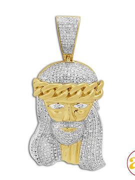 10KY 1.10CTW DIAMOND MIAMI CUBAN JESUS PENDANT