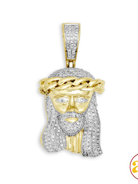 10KY 0.40CTW DIAMOND MIAMI CUBAN JESUS PENDANT