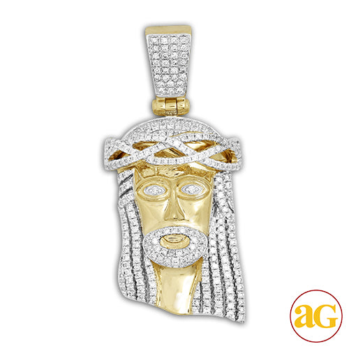 10KY 1.15CTW DIAMOND JESUS PENDANT