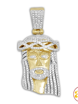 10KY 1.15CTW DIAMOND JESUS PENDANT