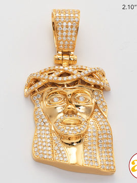 14KY 2.65CTW DIAMOND JESUS PENDANT