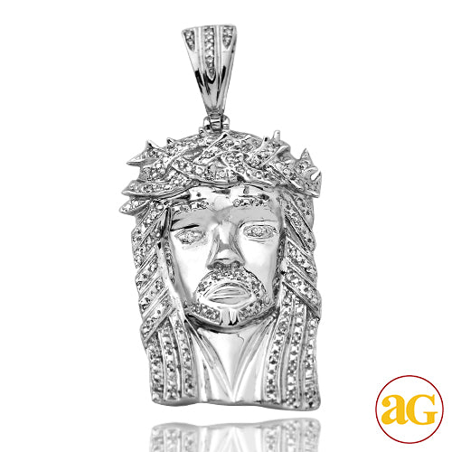 10KW 0.25CTW DIAMOND JESUS PENDANT