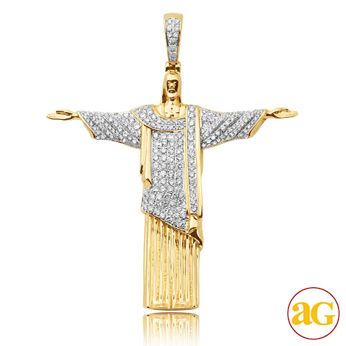 10KY 1.65CTW DIAMOND BRAZILIAN JESUS PENDANT