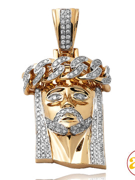 14KY 1.90CTW DIAMOND MIAMI CUBAN JESUS PENDANT