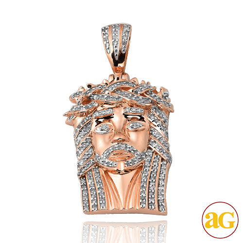 10KR 0.40CTW DIAMOND JESUS PENDANT