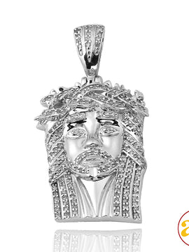 10KW 0.40CTW DIAMOND JESUS PENDANT