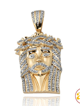 10KY 0.40CTW DIAMOND JESUS PENDANT