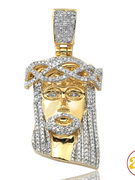 10KY 0.50CTW DIAMOND JESUS PENDANT [SQUARE BAIL]