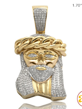 10KY 0.90CTW DIAMOND MIAMI CUBAN JESUS PENDANT