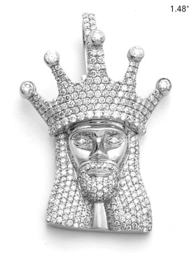 10KW 2.00CTW DIAMOND KING JESUS PENDANT