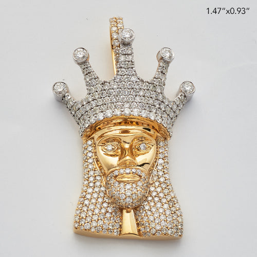 10KY+W 2.00CTW DIAMOND KING JESUS PENDANT