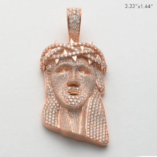 10KR 16.50CTW DIAMOND JESUS HEAD PENDANT - FULL