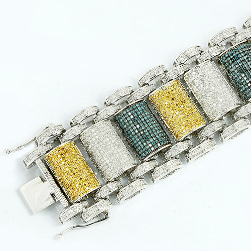 10K 10.80CTW BD/WD/YD MENS BRACELET