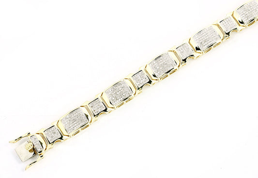 10KY 2.85CTW MICROPAVE DIAMOND MENS BRACELET