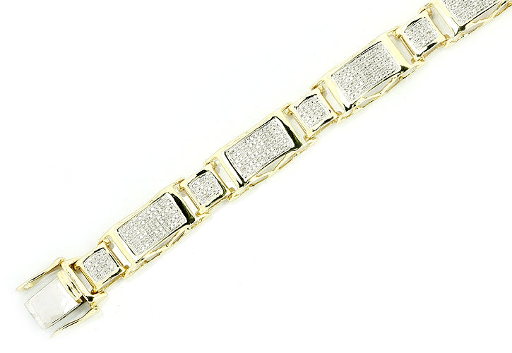 10KY 1.65CTW DIAMOND FANCY MENS BRACELET - 8.5&quot;