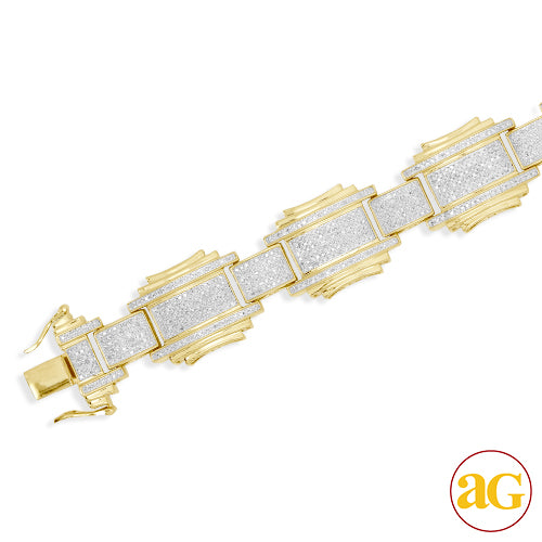 10KY 3.75CTW DIAMOND MENS BRACELET