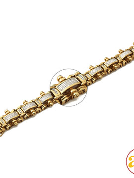 14KY 8.10CTW PC DIAMOND MENS BRACELET