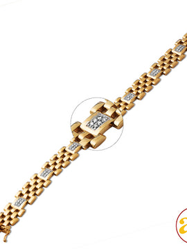 10KY 1.00CTW DIAMOND MENS BRACELET 8.5"