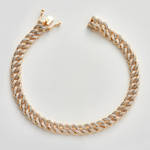 14KY 1.80CTW DIAMOND MIAMI CUBAN BRACELET