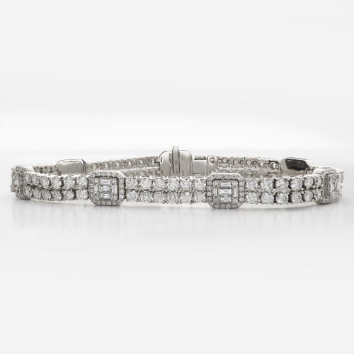 14KW 11.05CTW DIAMOND CLUSTER BRACELET