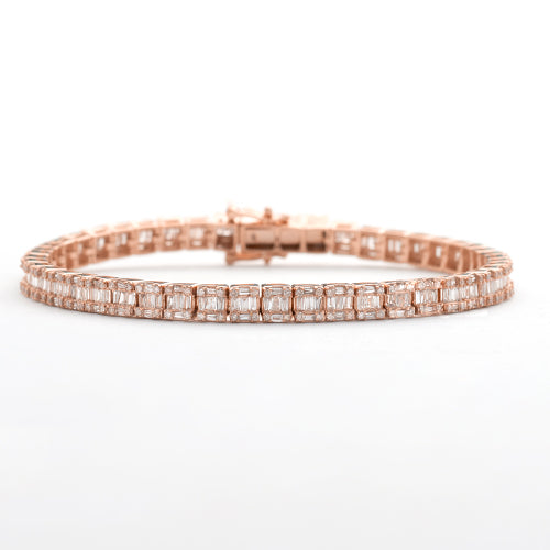 14KR 4.50CTW BAGUETTE DIAMOND BRACELET