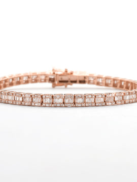 14KR 4.50CTW BAGUETTE DIAMOND BRACELET