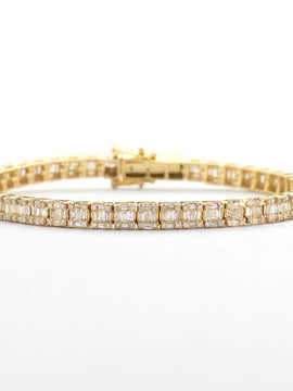 14KY 4.50CTW BAGUETTE DIAMOND BRACELET