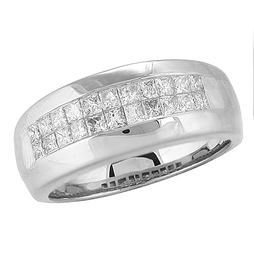 14KW 1.00CTW MENS PC DIAMOND RING - 2-ROW CHANNEL