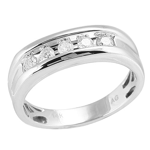 14KW 0.55CTW DIAMOND MEN&apos;S BAND