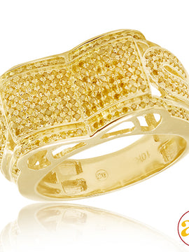 10KY 1.00CTW YELLOW DIAMOND FANCY MENS RING