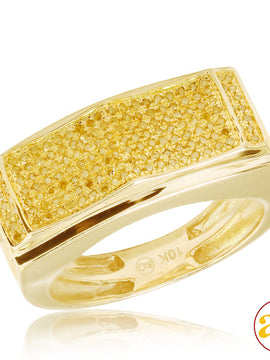 10KY 0.75CTW YELLOW DIAMOND FANCY MENS RING