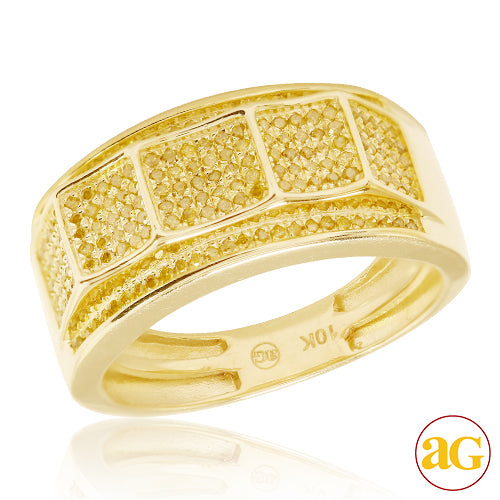 10KY 0.55CTW YELLOW DIA MENS RING