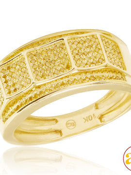 10KY 0.55CTW YELLOW DIA MENS RING