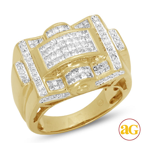 14KY 1.65CTW PC DIAMOND MENS RING