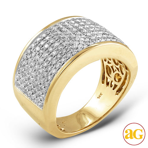 14KY 2.25CTW DIAMOND MENS PAVE RING