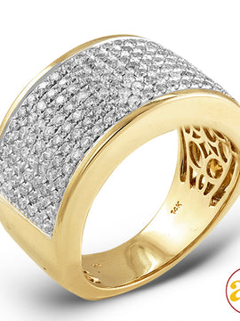 14KY 2.25CTW DIAMOND MENS PAVE RING