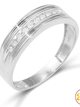 14KW 0.15CTW DIAMOND MENS BAND