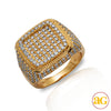 14KY 4.00CTW DIAMOND FLAT SQUARE MENS RING WITH RA