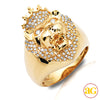 14KY 0.60CTW DIAMOND MENS RING -  LION HEAD WITH C