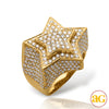 14KY 5.00CTW DIAMOND 3-D STAR MENS RING