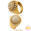 14KY 2.60CTW DIAMOND ROUND DOME MENS RING - TRIANG