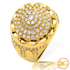 14KY 2.00CTW DIAMOND ROUND CLUSTER RING - 3-ROW RO