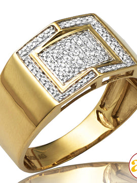 10KY 0.25CTW MICROPAVE DIAMOND MENS RING