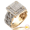 14KY 1.75CTW DIAMOND 3-D SQUARE HEAD MENS RING