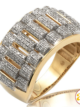 10KY 0.85CTW MICROPAVE DIAMOND MENS ROLEX LINK