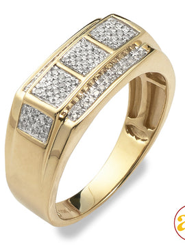 10KY 0.35CTW DIAMOND MENS MICROPAVE RING